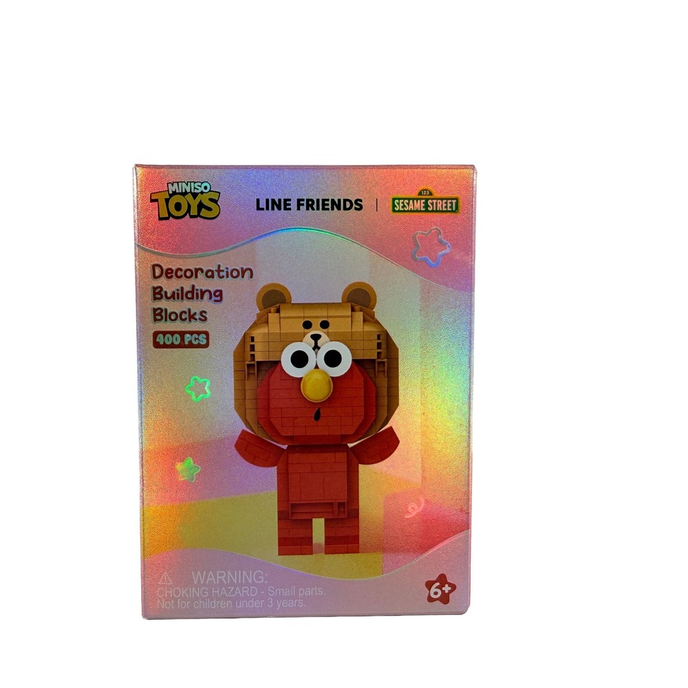 Miniso Sesame Street x Line Friends Elmo as Brown Bear Building Blocks 400 Pcs